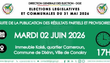 Suite de la publication des résultats partiels des élections de mai – mardi 02 juin à 17h