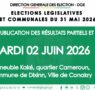 Suite de la publication des résultats partiels des élections de mai – mardi 02 juin à 17h