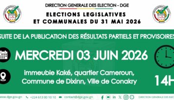 Suite de la publication des résultats partiels des élections de mai ce 03 juin à 14h