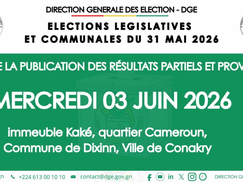 Suite de la publication des résultats partiels des élections de mai ce 03 juin à 14h